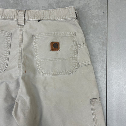 Vintage Carhartt Cream Workwear Carpenter Baggy Trousers - 28