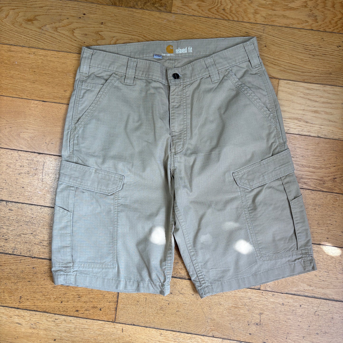 Vintage Carhartt Cream Workwear Baggy Carpenter Shorts - 34