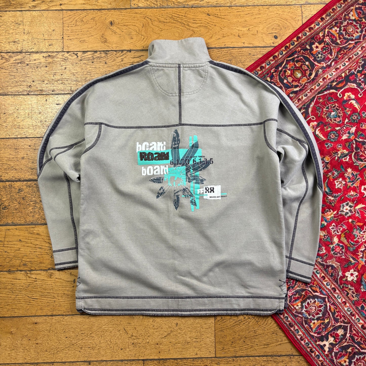 Vintage Fat Face Grey Brown Embroidered Surfwear Sweatshirt - L