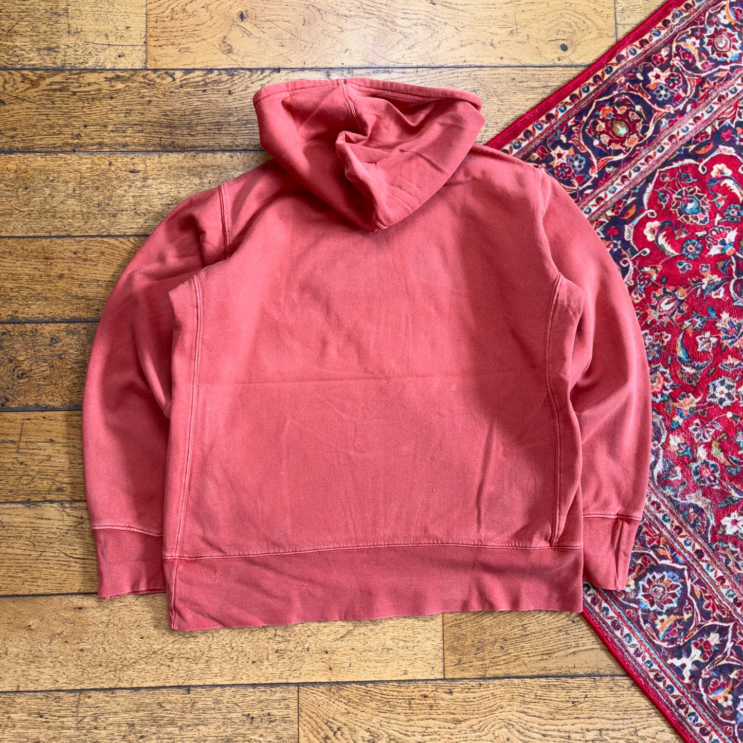 Vintage Y2K Nike Swoosh Orange Hoodie Embroidered Sweatshirt - L