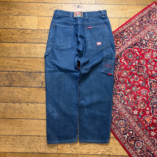 Vintage Ecko Unltd Blue Embroidered Y2K Hip Hop Baggy Jeans - 36R