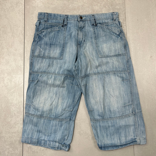 Vintage Hip Hop Baggy Shorts Blue Jorts - 38