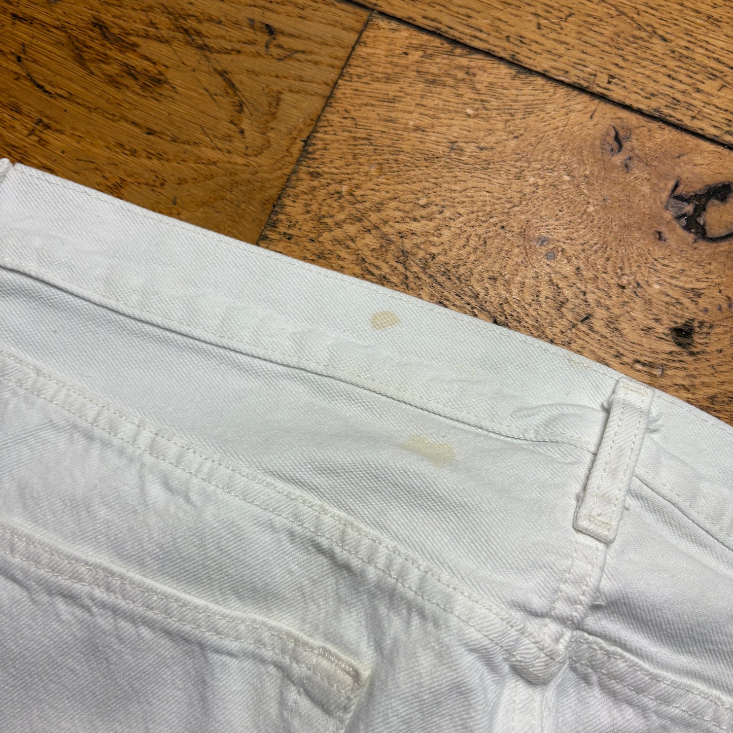 Vintage Levis 501 Straight White Denim Jeans - 36L