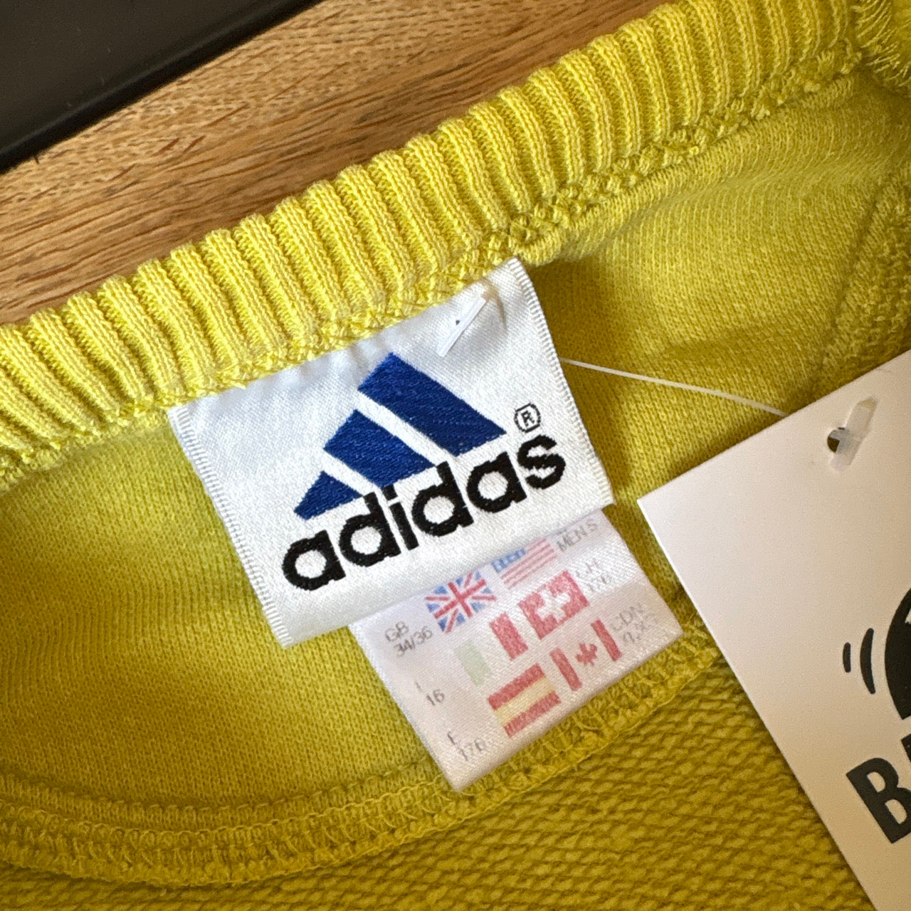 Vintage Adidas Yellow Embroidered 90s Sweatshirt - S