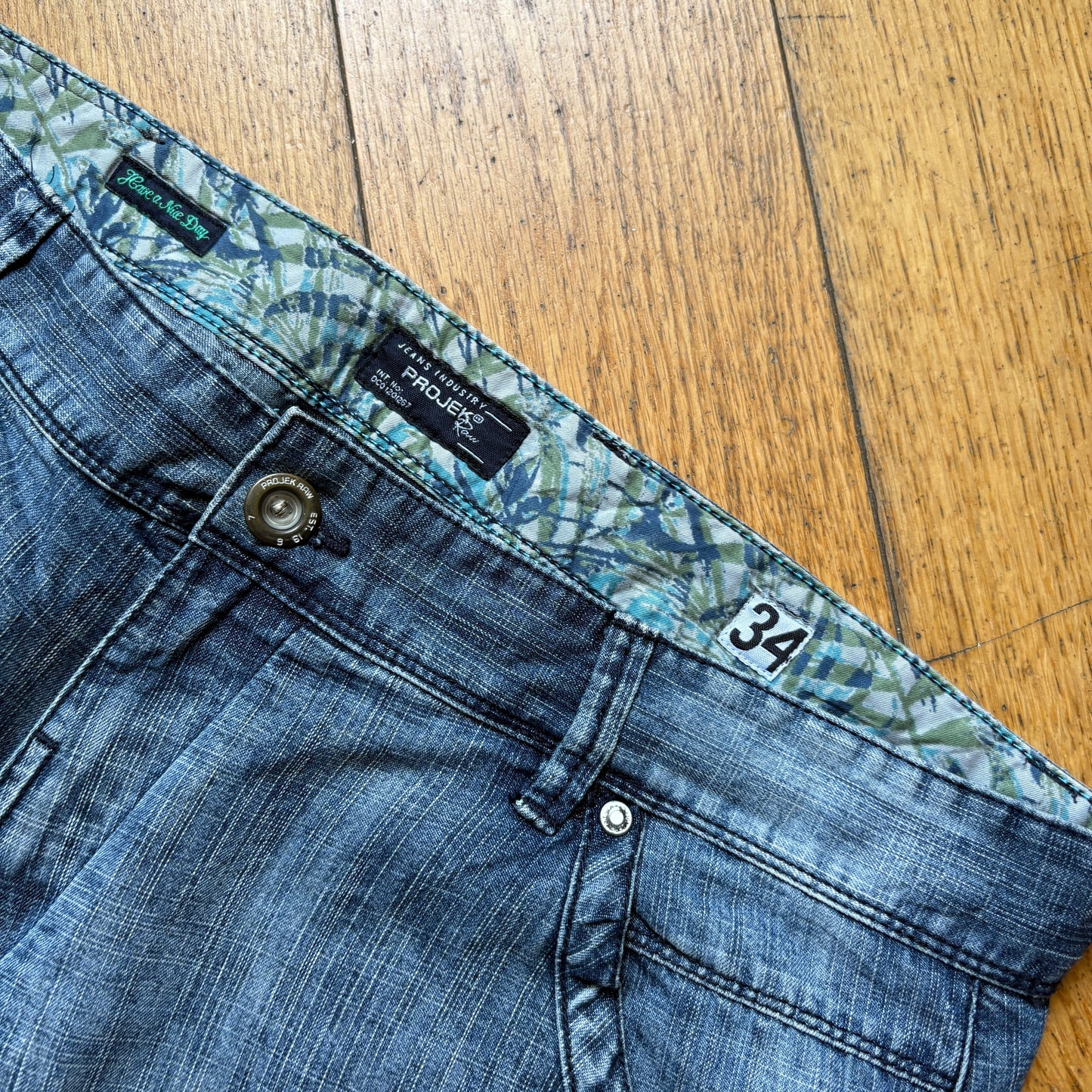 Vintage Hip Hop Blue Baggy Shorts Jorts - 36