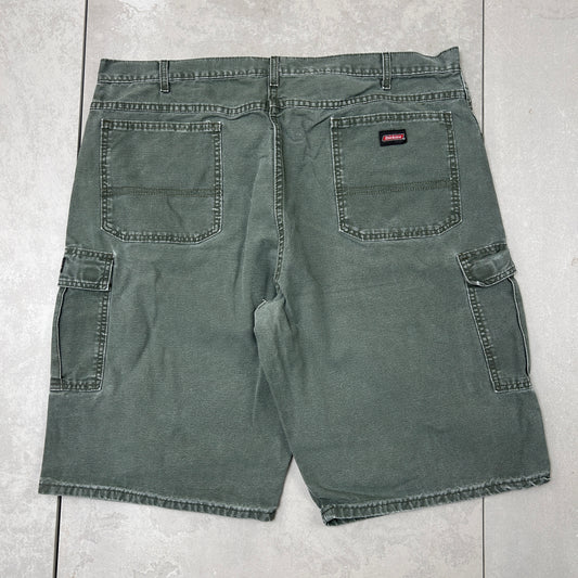 Vintage Dickies Workwear Carpenter Green Khaki Baggy Shorts - 42