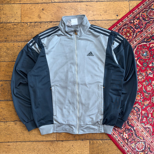 Vintage Adidas Grey Silver Tracksuit Track Jacket - L