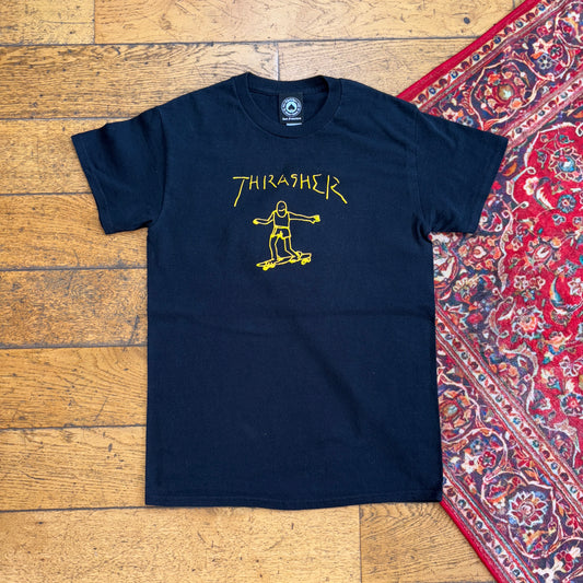 Vintage Thrasher Black Womens Skate  Graphic T-Shirt - S
