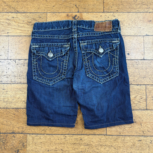 Vintage True Religion Blue Embroidered Y2K Shorts Jorts - 34