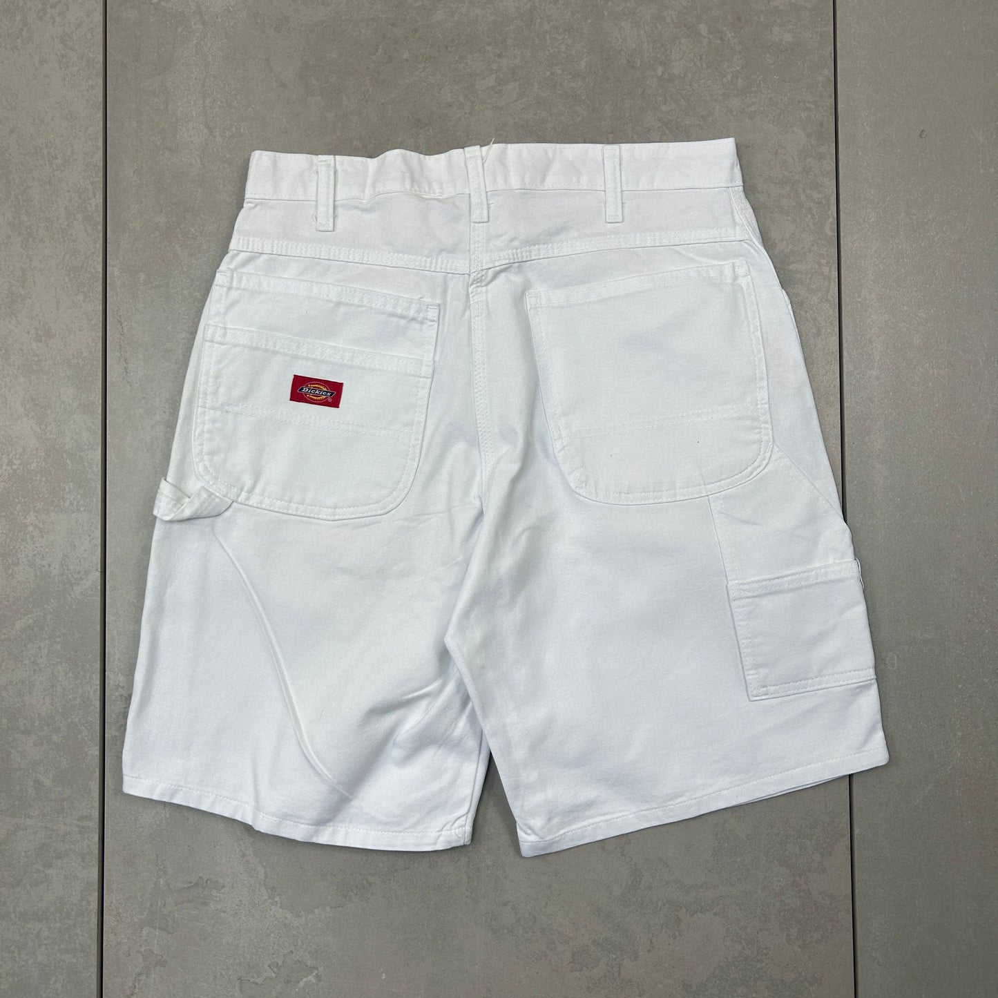 Vintage Dickies Workwear Carpenter White Baggy Shorts - 32