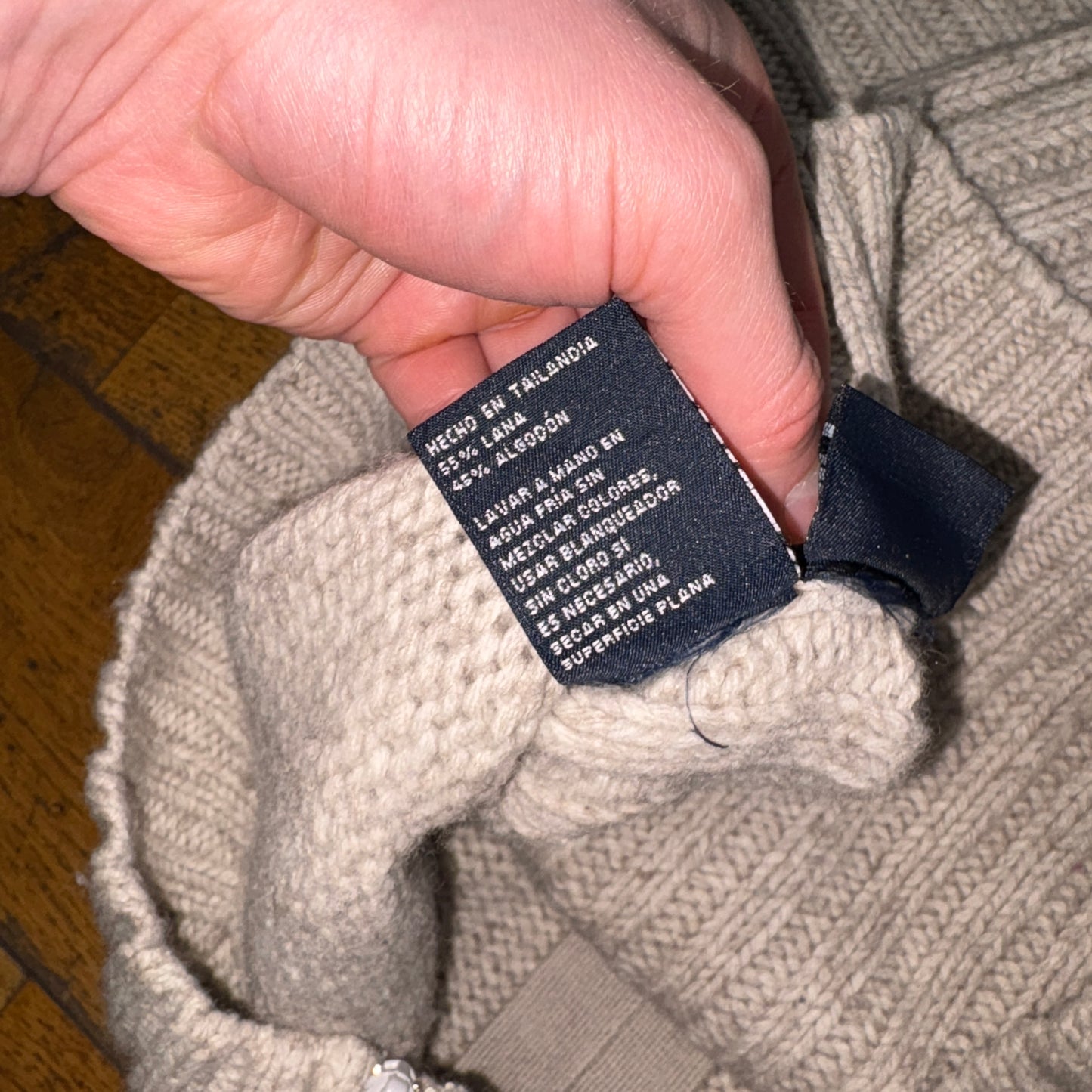 Vintage Nautica Cream Zip Wool Embroidered Knit Jumper - XL