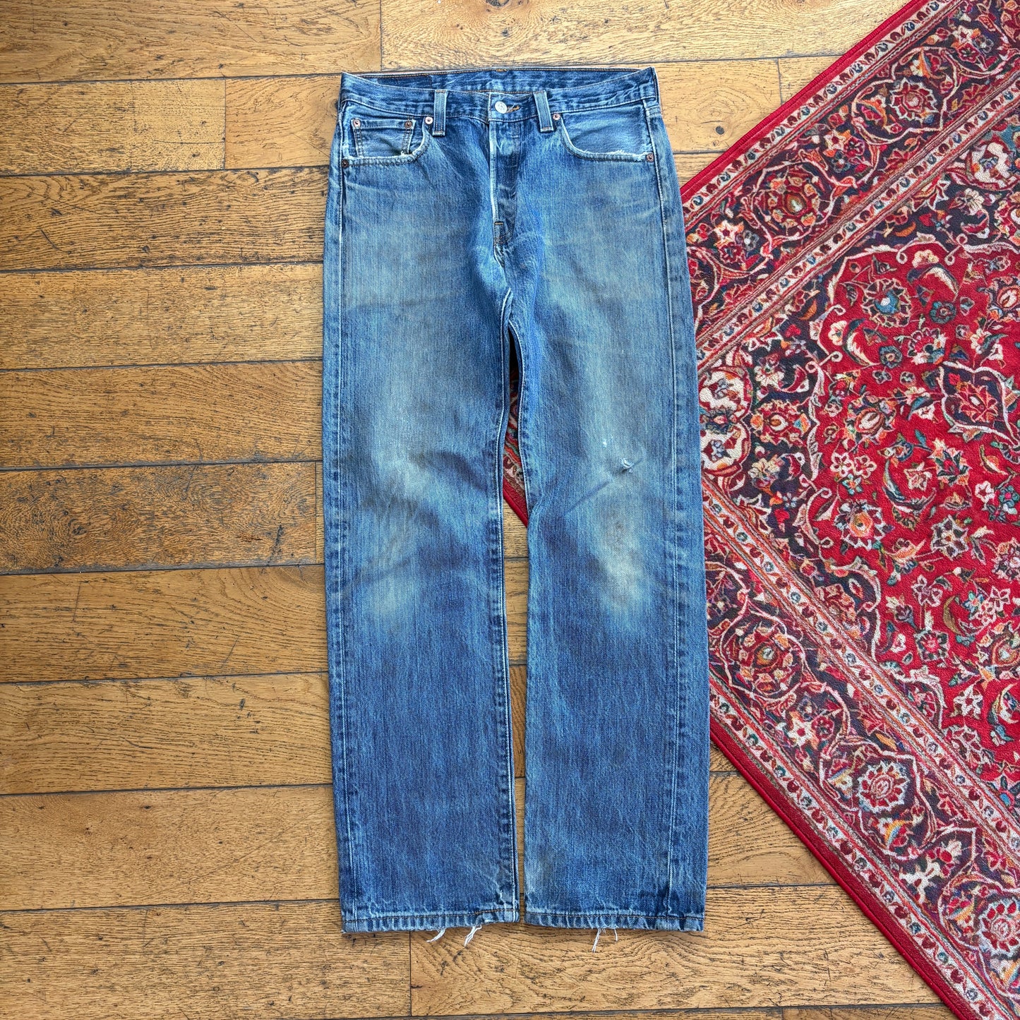 Vintage Levis 501 Straight Blue Denim Jeans - 30R