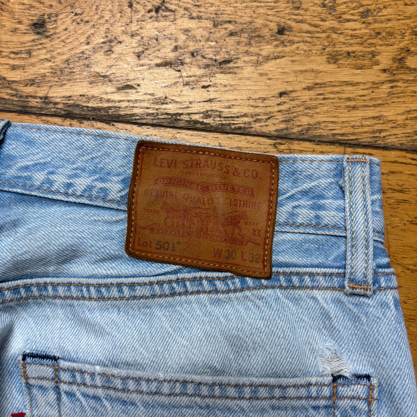 Vintage Levis 501 Straight Blue Denim Jeans - 30R