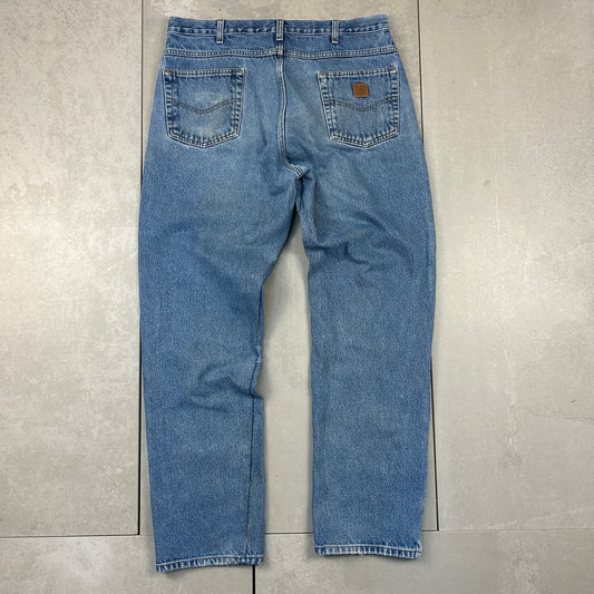 Vintage Carhartt Blue Workwear Carpenter Baggy Jeans - 38