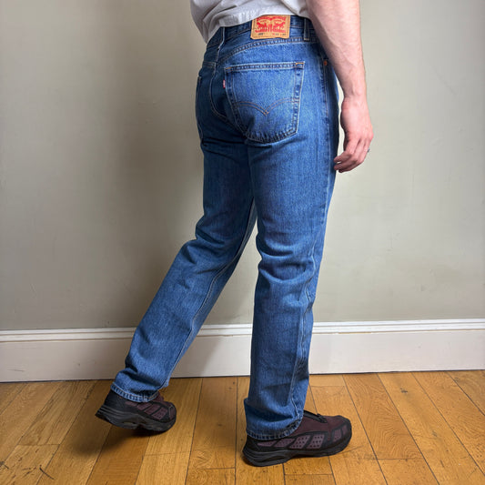 Vintage Levis 505 Straight Blue Denim Jeans - 33L