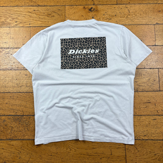 Vintage Dickies White Leopard Graphic T-Shirt - M