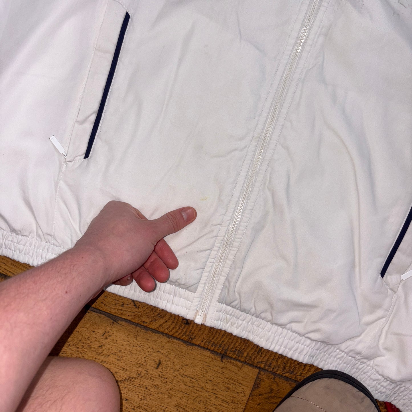 Vintage Adidas White 90s Tracksuit Track Shell Windbreaker Jacket - XL
