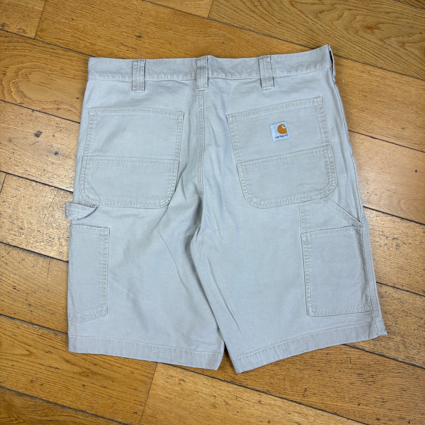 Vintage Carhartt Workwear Cream Baggy Carpenter Shorts - 36