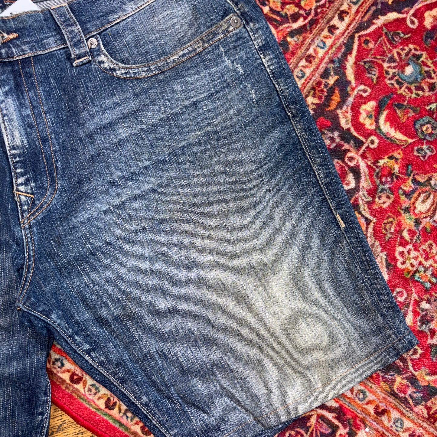Vintage True Religion Blue Embroidered Y2K Shorts Jorts - 42