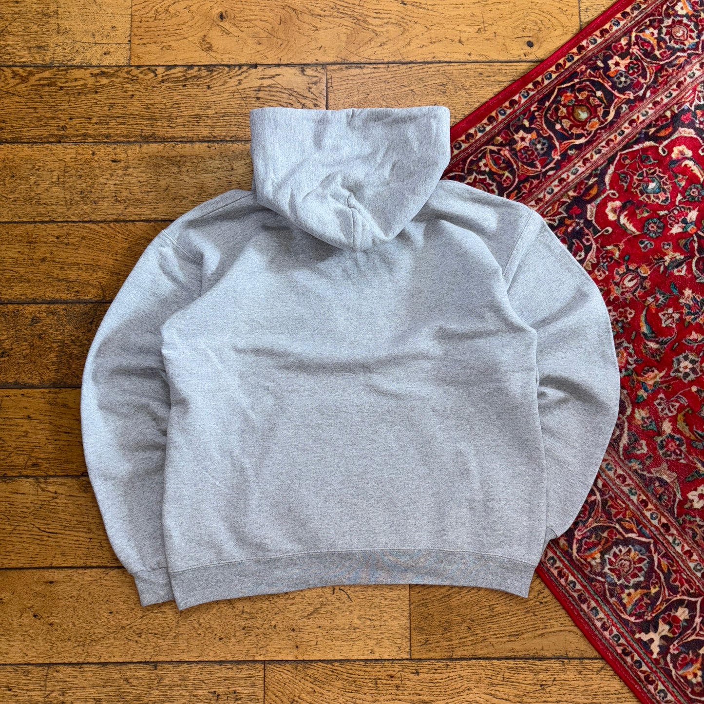 Vintage Thrasher Grey Flames Skate Hoodie Sweatshirt - S