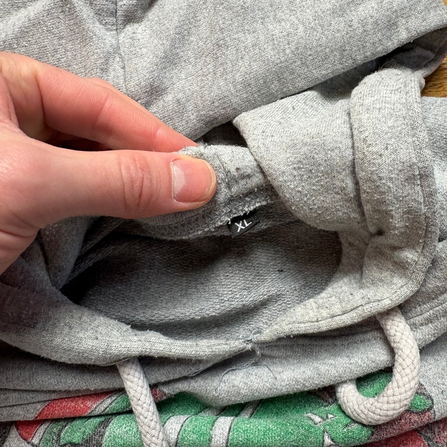 Vintage 90s American Football Bulldog Grey Hoodie Sweatshirt - S