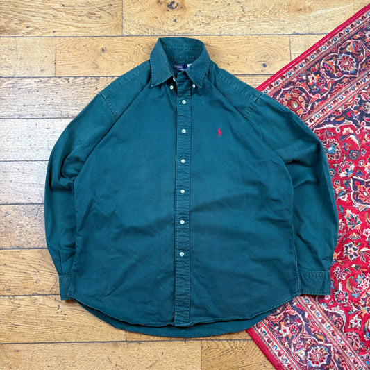 Vintage Ralph Lauren Green Embroidered Shirt - M