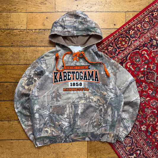 Vintage Realtree Camo Green Brown Embroidered Hoodie Sweatshirt - 2XL