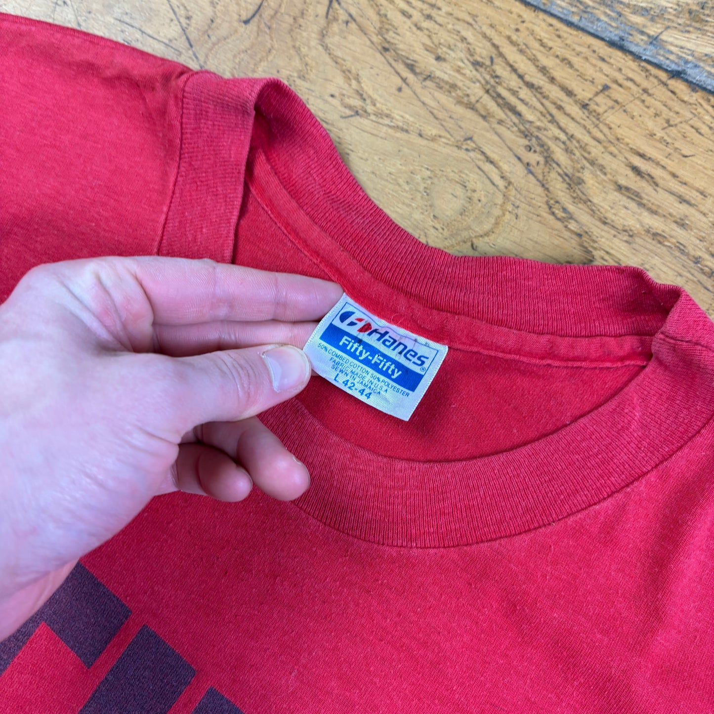 Vintage 90s Study Naked Funny Red Single Stitch Graphic T-Shirt - S