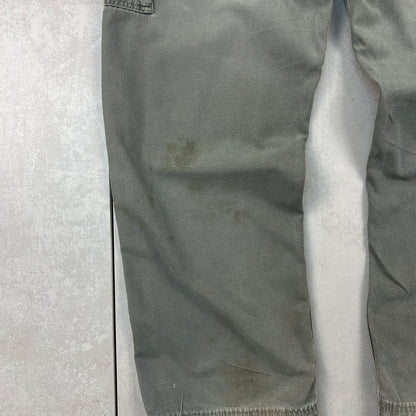 Vintage Carhartt Green Khaki Workwear Carpenter Baggy Cargo Trousers - 38