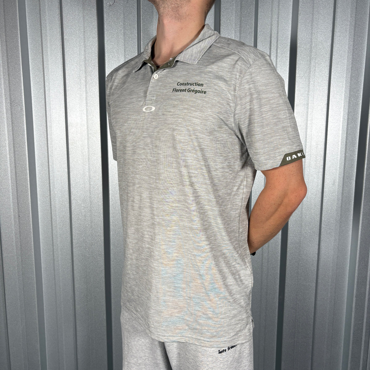 Oakley Cream Grey Polo T Shirt - M