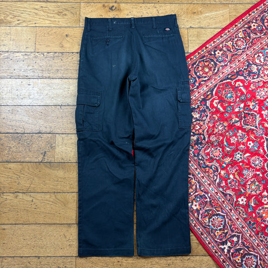 Vintage Dickies Cargo 874 Skate Black Trousers - 34