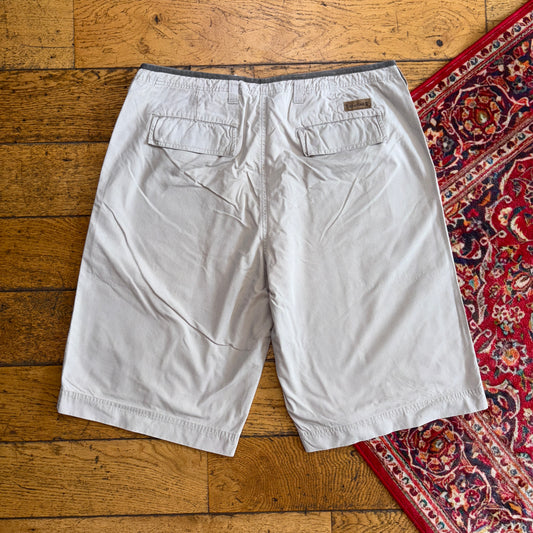 Vintage Timberland Workwear Cream Gorpcore Fatigue Carpenter Baggy Shorts - 36