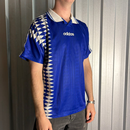 Vintage Adidas 90s Blue Polo Shirt - L