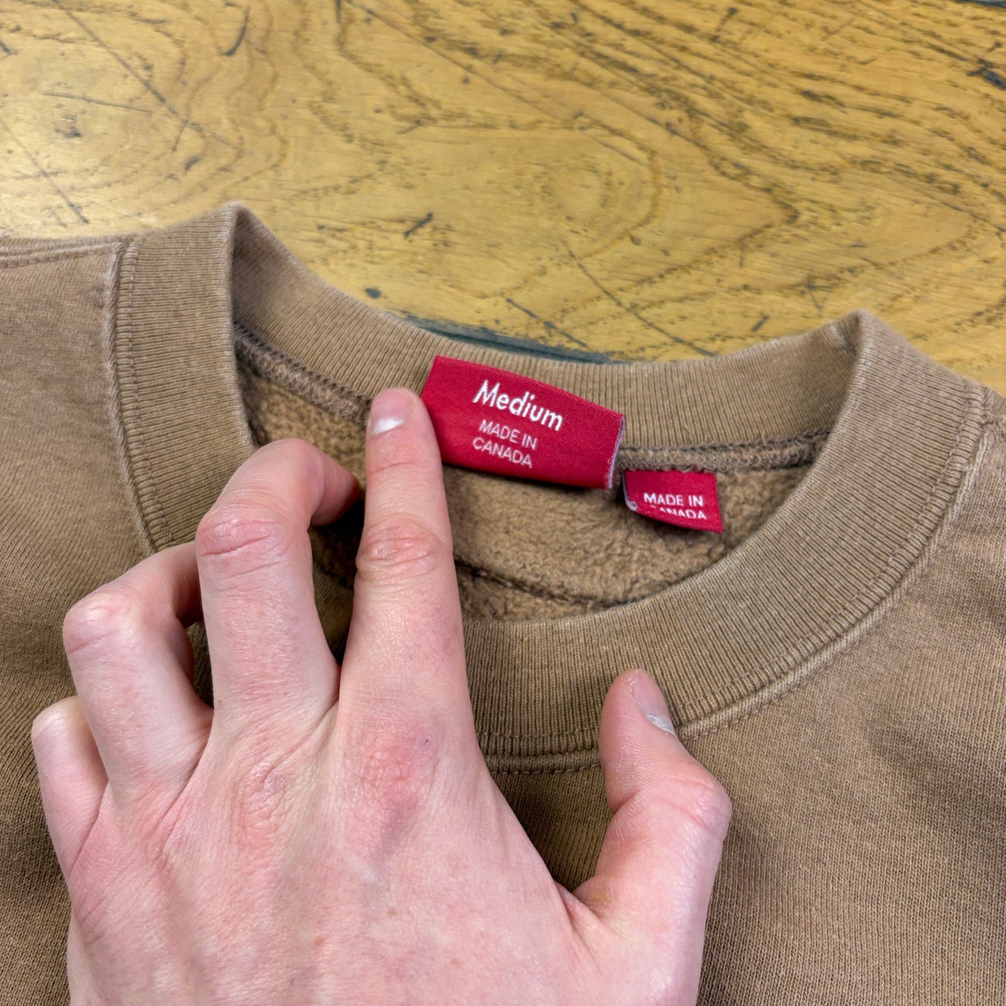Vintage Supreme Brown Embroidered Sweatshirt - L