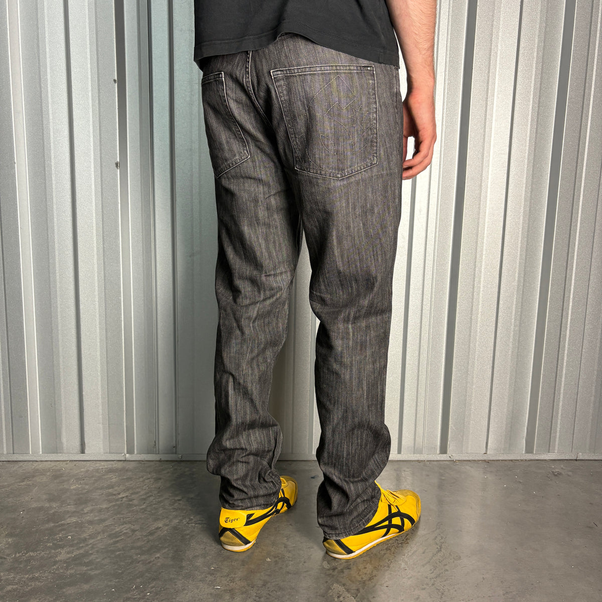 DC Black Embroidered Skate Hip Hop Y2K Baggy Jeans - 36R