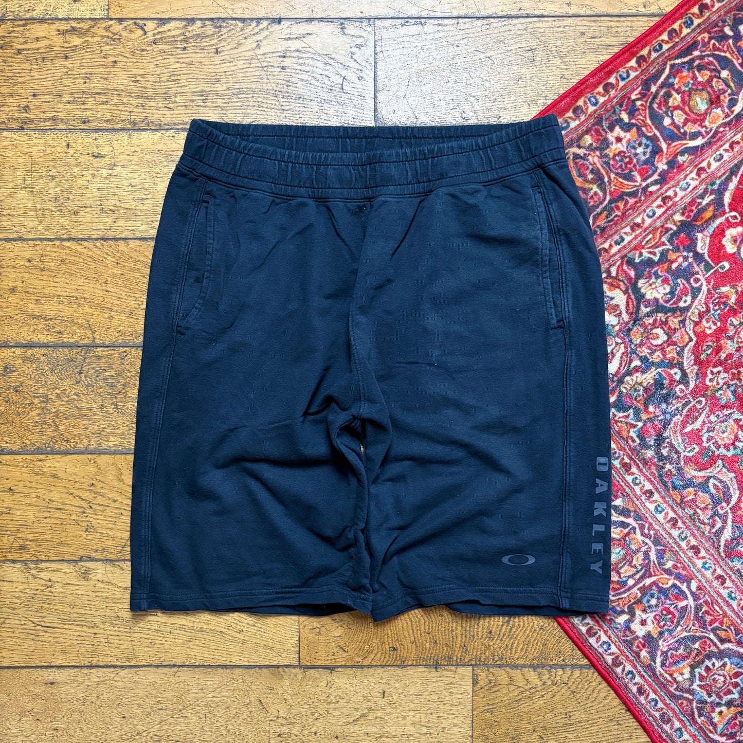 Vintage Oakley Black Joggers Baggy Sweat Shorts Jorts - 46