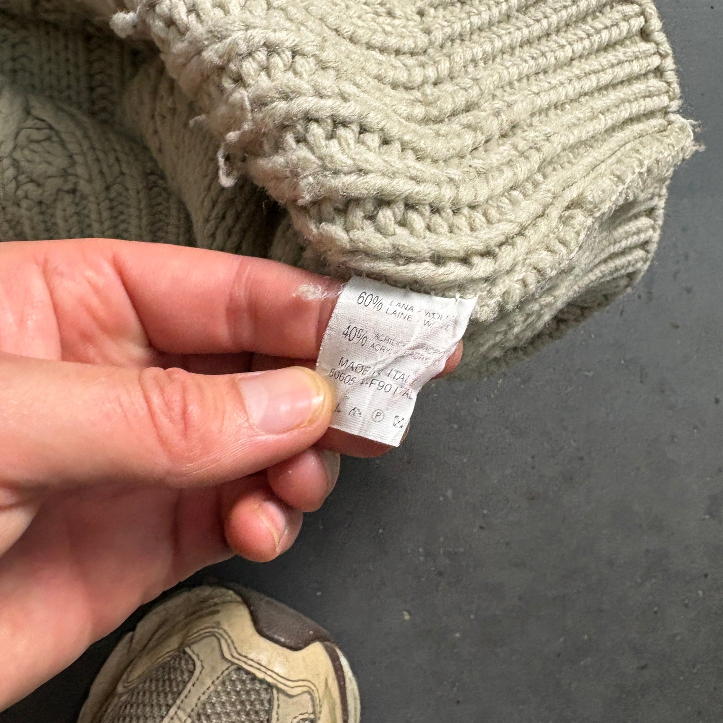 Vintage Levi's Cream Fisherman Cable Wool Blend Chunky Knit Jumper - L