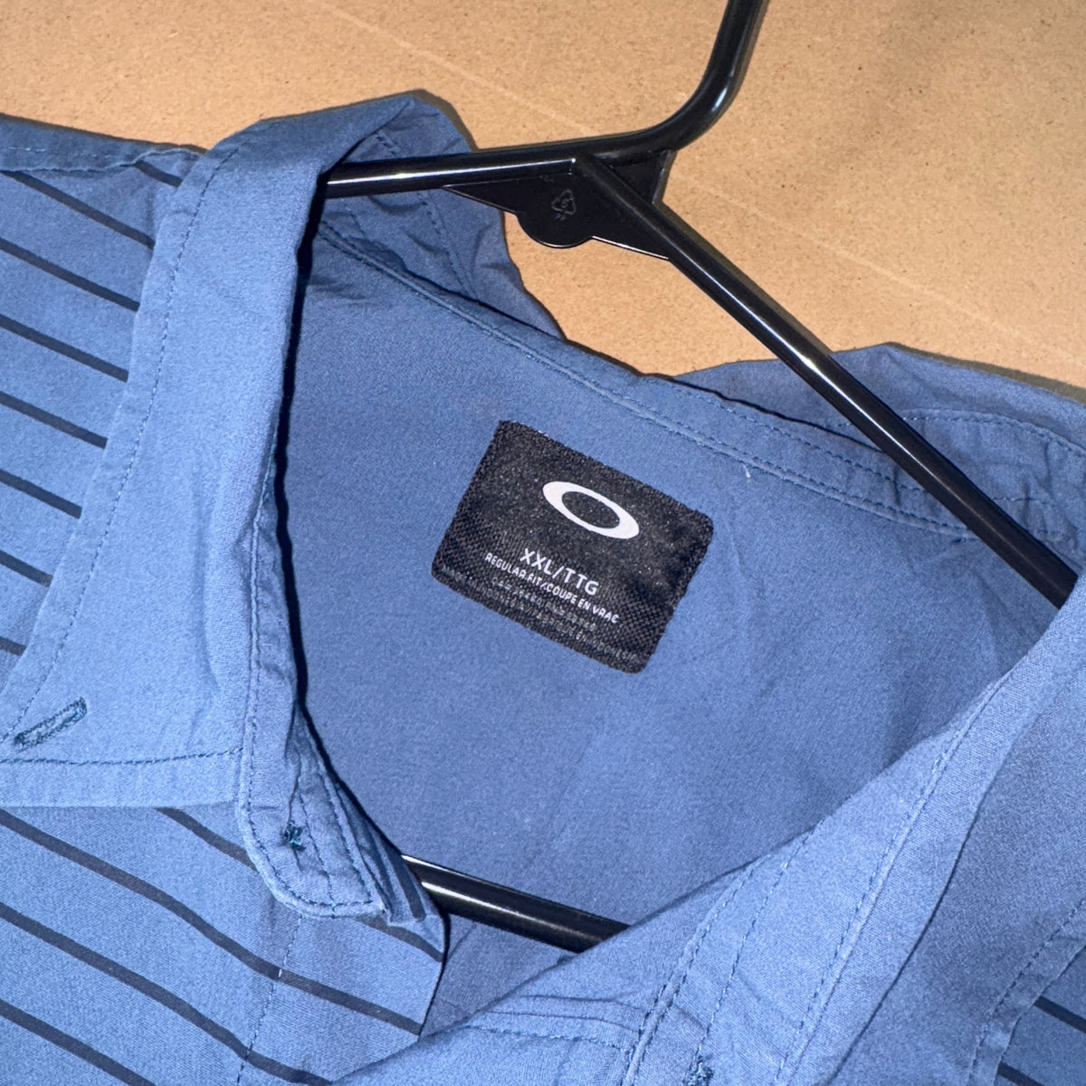 Oakley Blue Stripe Short Sleeve Shirt - 2XL