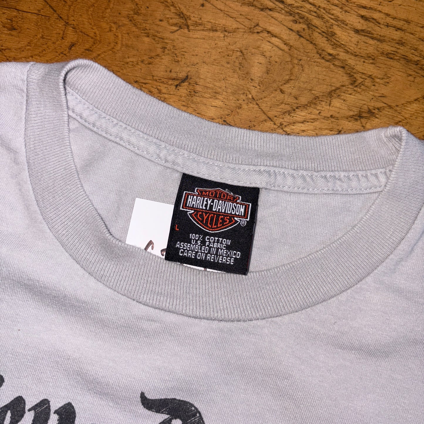 Vintage Harley Davidson Skull Grey Graphic T-Shirt - S