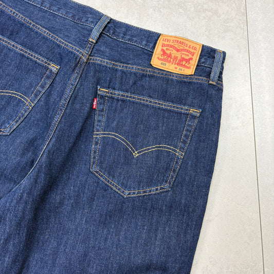Vintage Levis 469 Baggy Blue Denim Shorts - 36