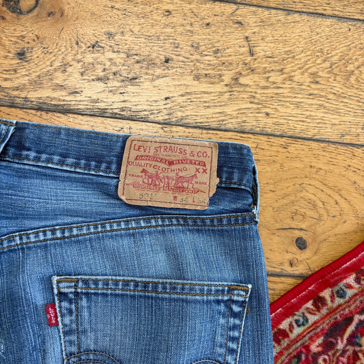 Vintage Levis 501 Straight Blue Denim Jeans - 36L