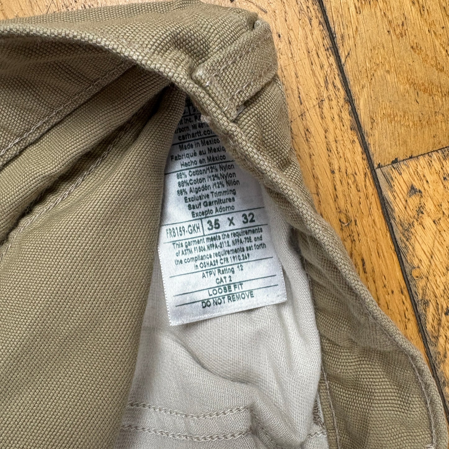 Vintage Carhartt Cream Workwear Carpenter Baggy Trousers - 35