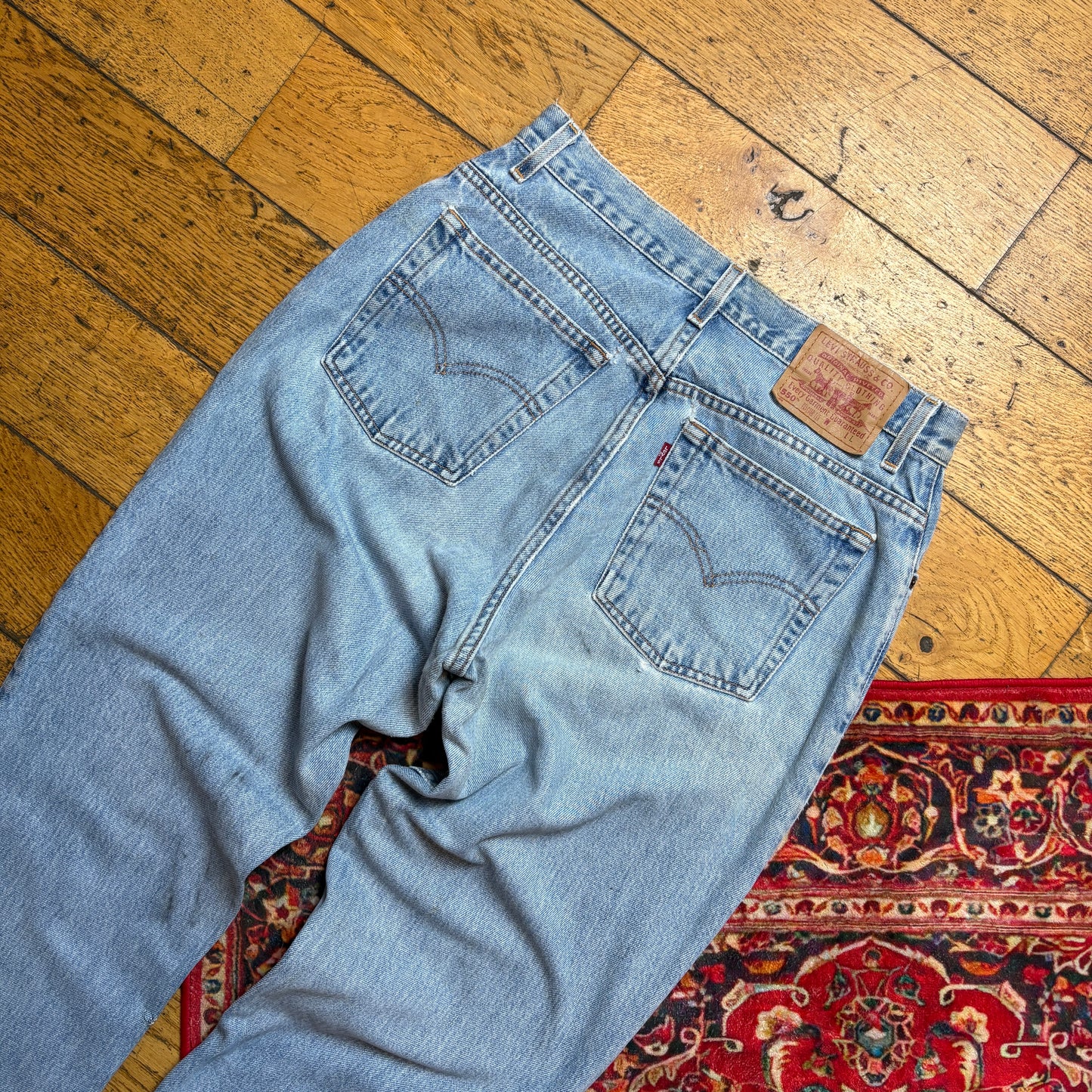 Vintage Levis 550 Womens Baggy Tapered Blue Denim Jeans - Size 12