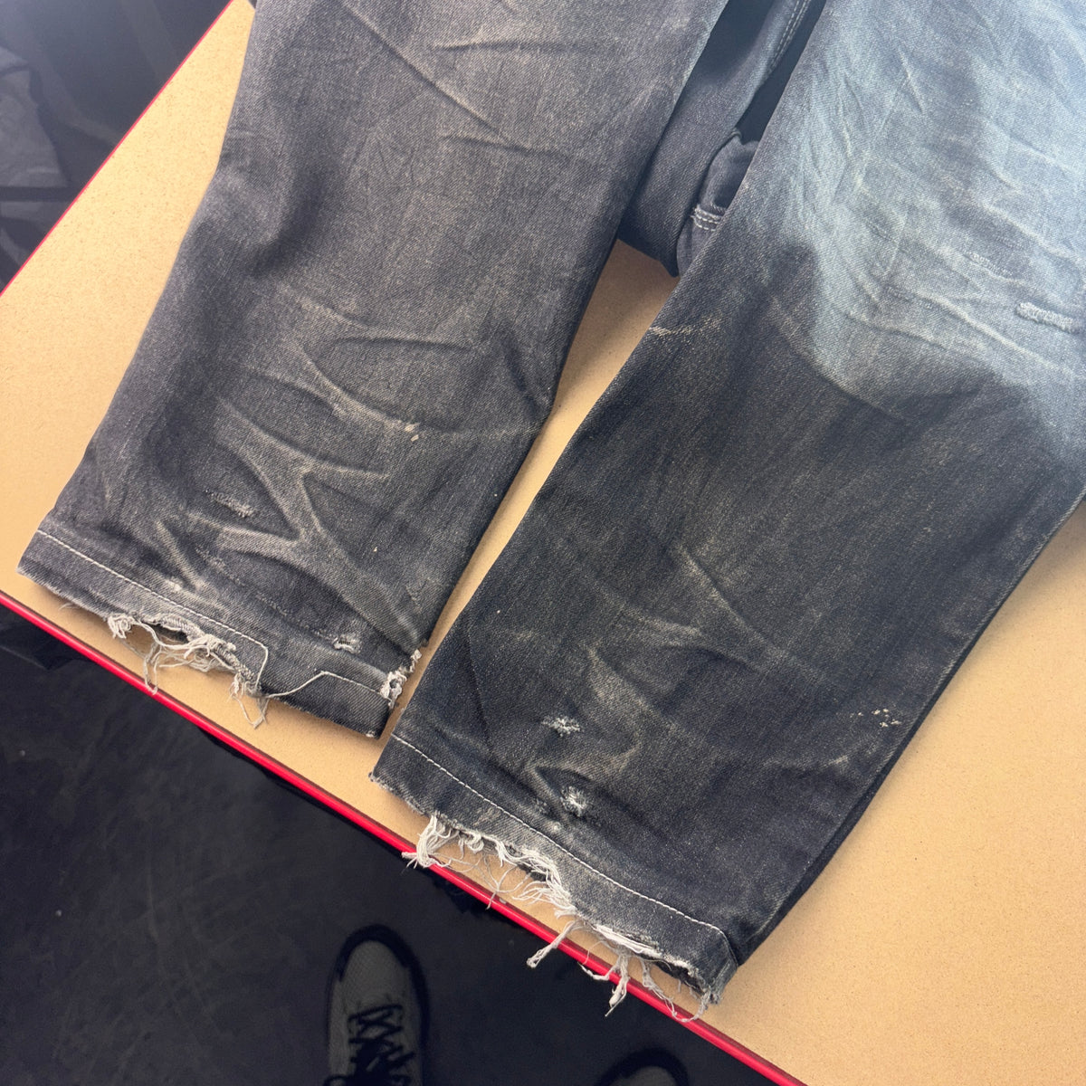 Oniarai Black Embroidered Japanese Denim Hip Hop Y2K Straight Jeans - 30S