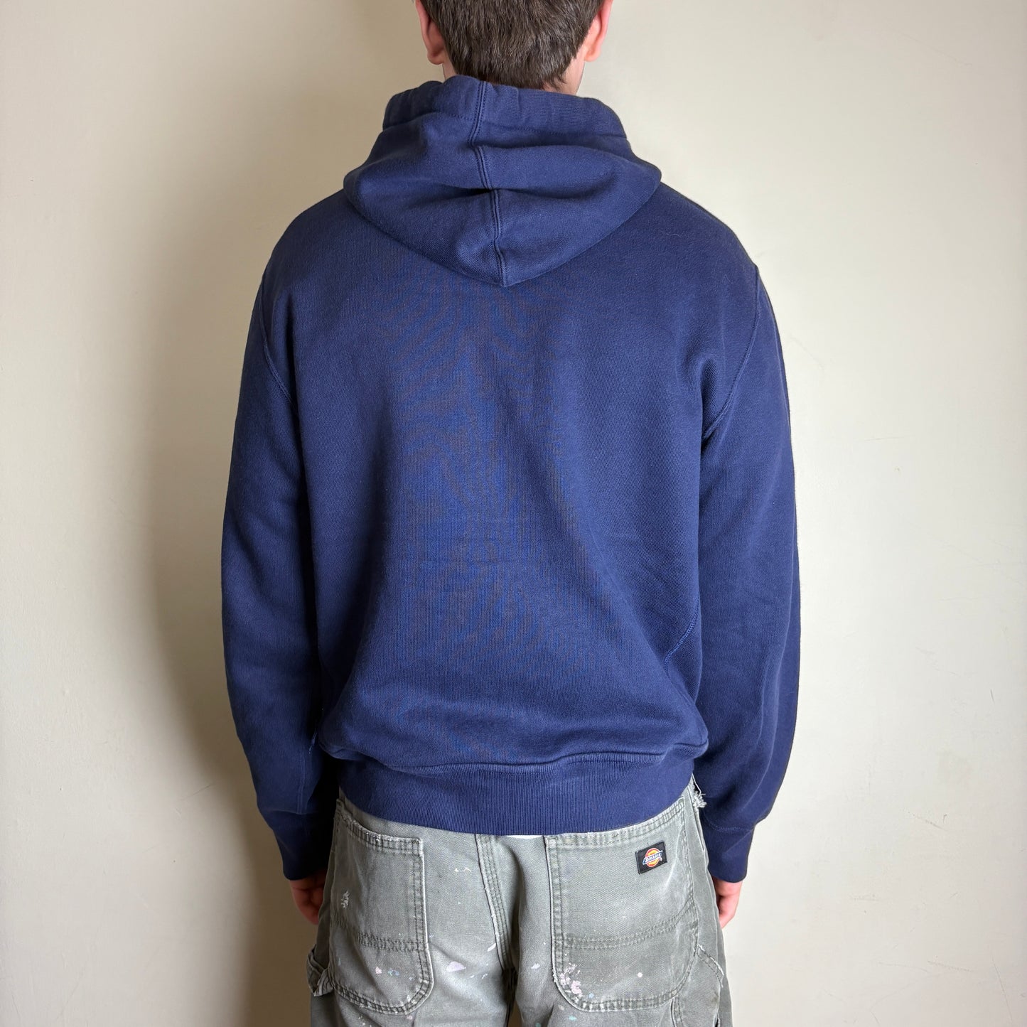 Vintage Ralph Lauren Navy Zip Hoodie Embroidered Sweatshirt - L