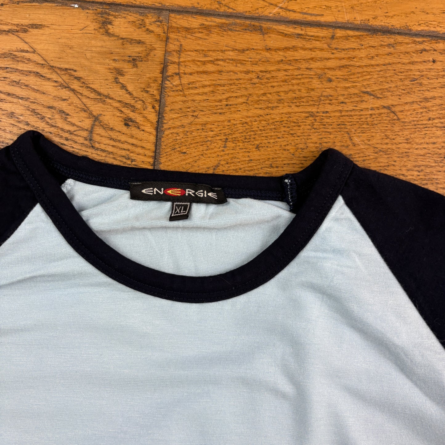 Vintage Energie Blue Raglan Skate Graphic T-Shirt - S