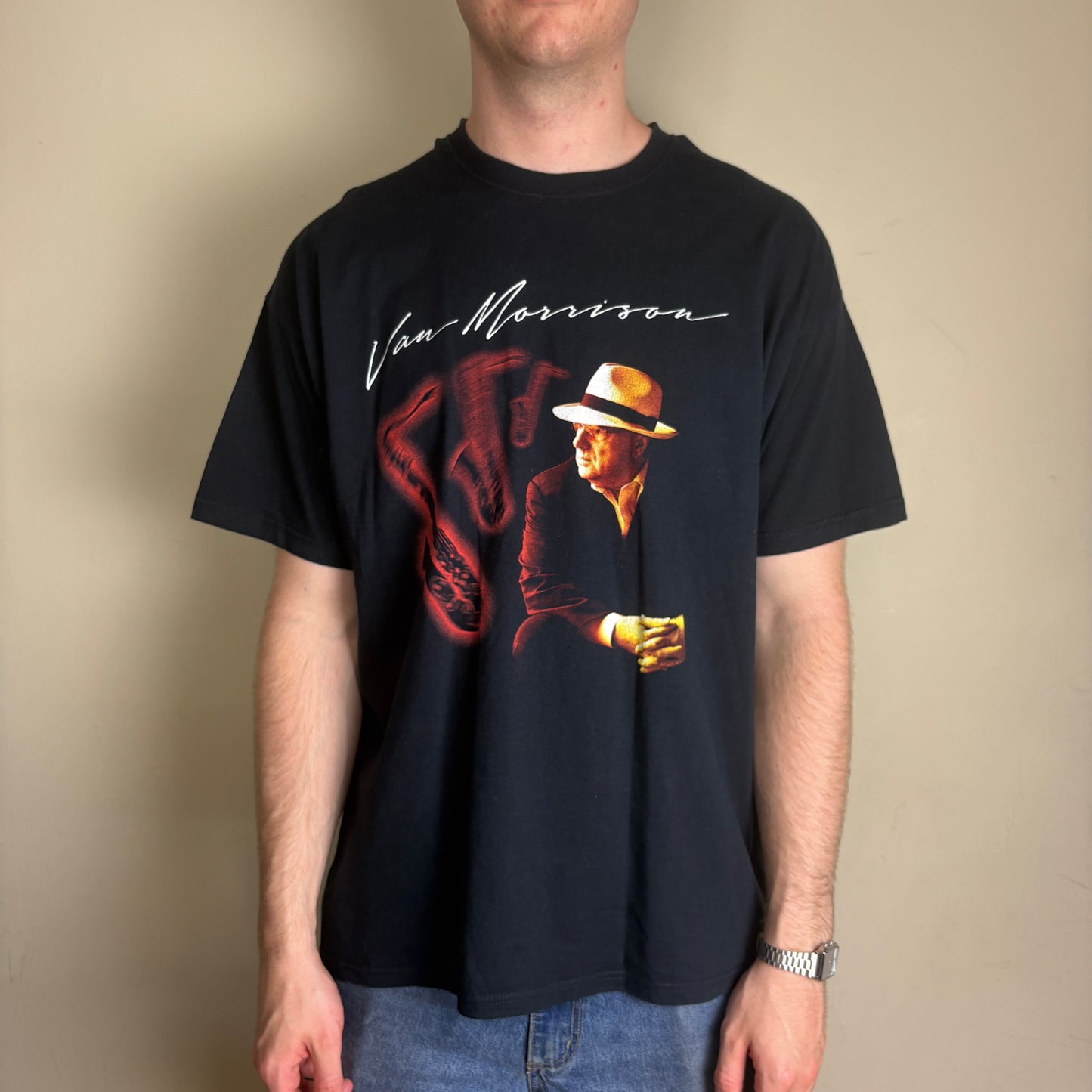 Vintage 2007 Van Morrison Black Band Tour Music Tee Graphic T-Shirt - XL