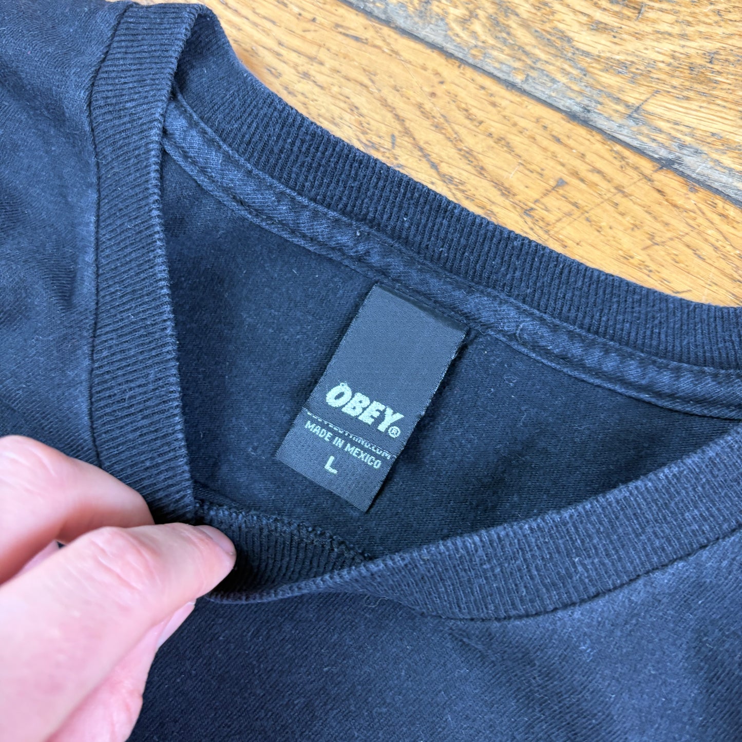 Vintage Obey Black Skate Graphic T-Shirt - M