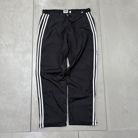 Vintage Adidas Black Baggy Tracksuit Sweatpants Track Pants Bottoms - L