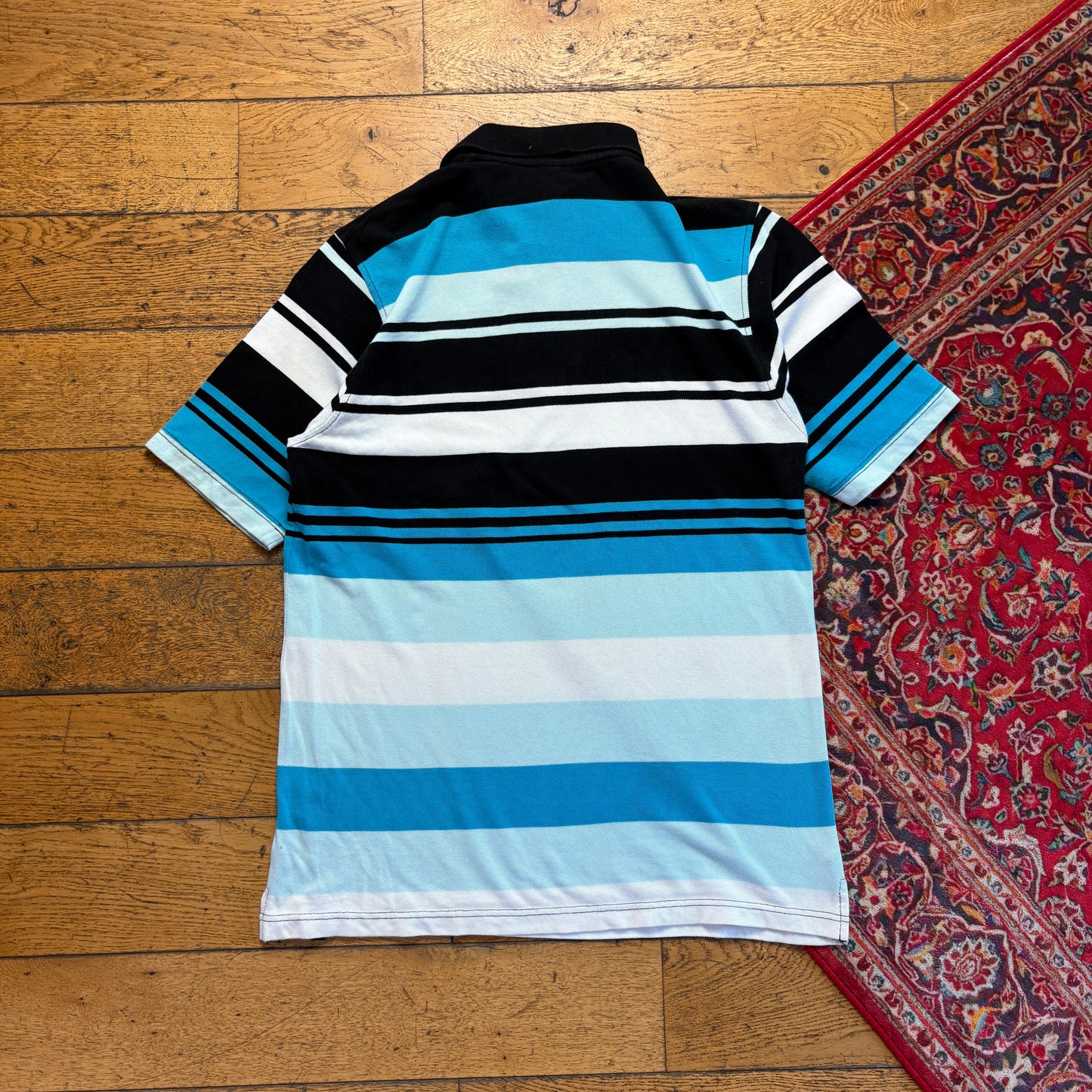 Vintage Southpole Blue Stripe Hip Hop Polo Shirt - S